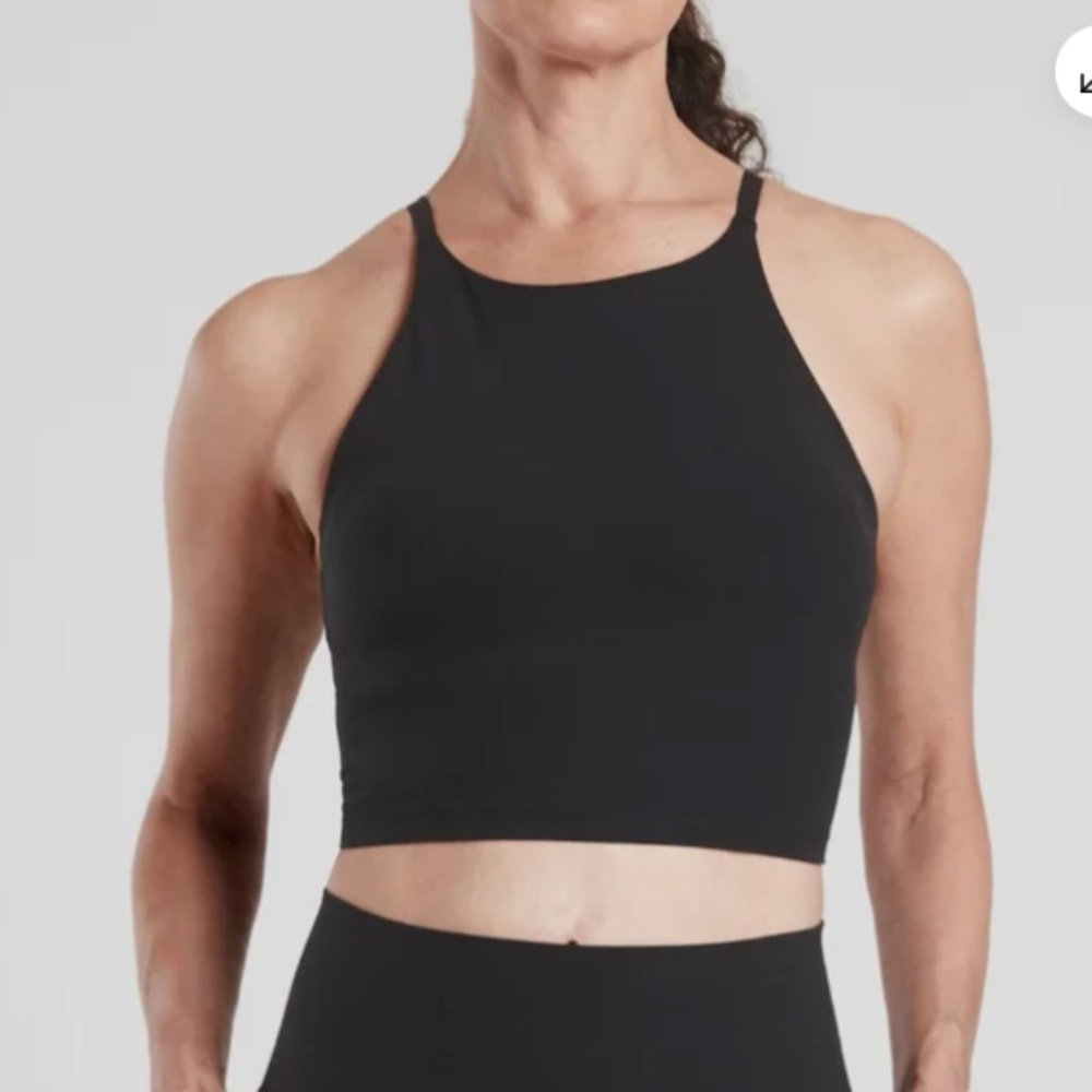 Athleta Intention high neck open back sports bra